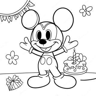 Pagina Da Colorare Di Topolino Per Il Compleanno Felice 37696-31374