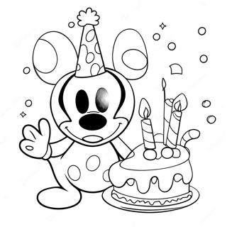 Pagina Da Colorare Di Topolino Per Il Compleanno Felice 37696-31375