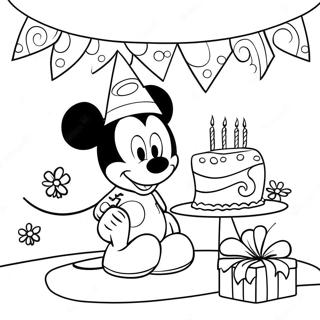 Pagina Da Colorare Di Topolino Per Il Compleanno Felice 37696-31376