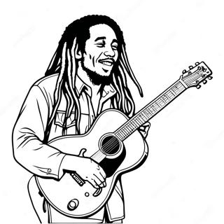 Pagina Da Colorare Di Bob Marley Che Suona La Chitarra 37707-31377