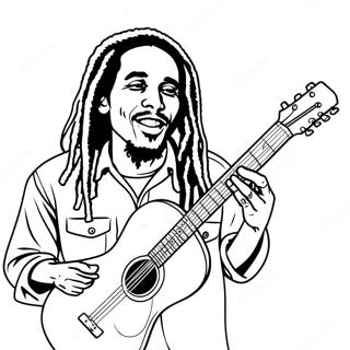 Pagina Da Colorare Di Bob Marley Che Suona La Chitarra 37707-31378