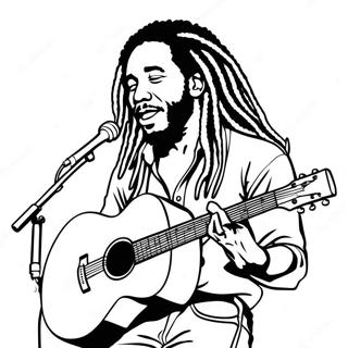 Pagina Da Colorare Di Bob Marley Che Suona La Chitarra 37707-31379