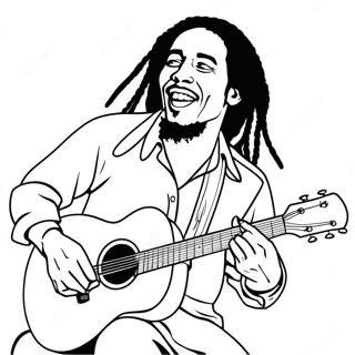 Pagina Da Colorare Di Bob Marley Che Suona La Chitarra 37707-31380