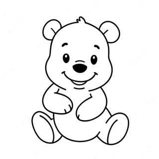 Pagina Da Colorare Di Winnie The Pooh Carino Con Cuori 37857-31490