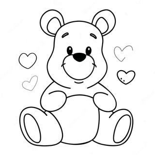 Pagina Da Colorare Di Winnie The Pooh Carino Con Cuori 37857-31492