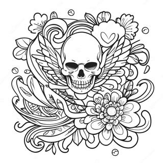 Design Di Tatuaggi Tradizionali Americani Vintage Pagina Da Colorare 37977-31594