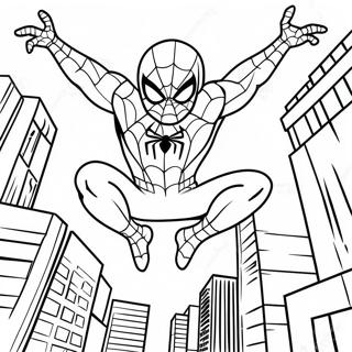 Spiderman Che Dondola Per La Citta Pagina Da Colorare 38137-31710