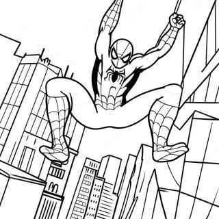 Spiderman Che Dondola Per La Citta Pagina Da Colorare 38137-31711