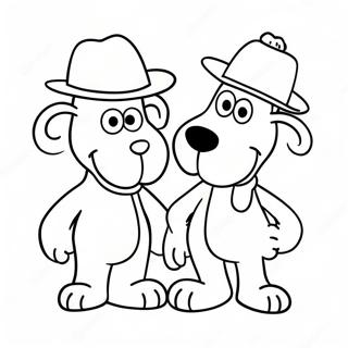 Pagina Da Colorare Di Wallace E Gromit Con Cappelli Buffi 38247-31807