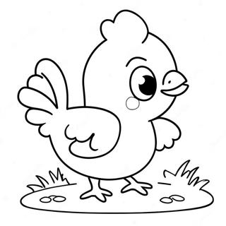 Pagina Da Colorare Di Un Pollo Cartone Animato Carino 38357-31889