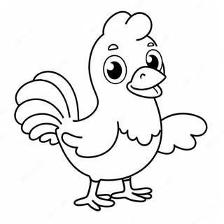 Pagina Da Colorare Di Un Pollo Cartone Animato Carino 38357-31890