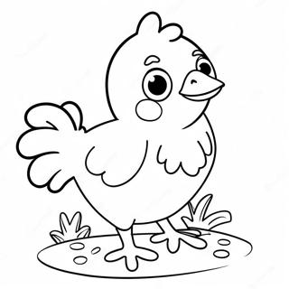 Pagina Da Colorare Di Un Pollo Cartone Animato Carino 38357-31891