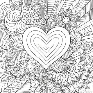 Pagina Da Colorare Del Mandala Intricato Del Cuore Di Rosa 38577-32077