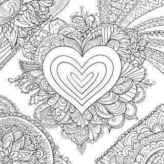 Pagina Da Colorare Del Mandala Intricato Del Cuore Di Rosa 38577-32079