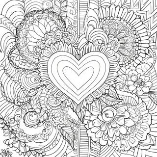 Pagina Da Colorare Del Mandala Intricato Del Cuore Di Rosa 38577-32080