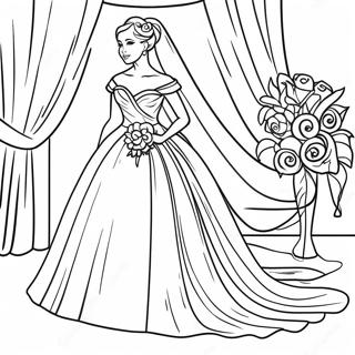 Pagina Da Colorare Della Sposa Elegante In Abito Da Sposa 38757-32212