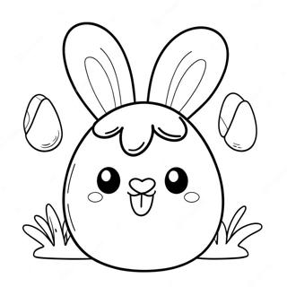 Carino Squishmallow Di Pasqua Con Orecchie Da Coniglio Pagina Da Colorare 39068-32442