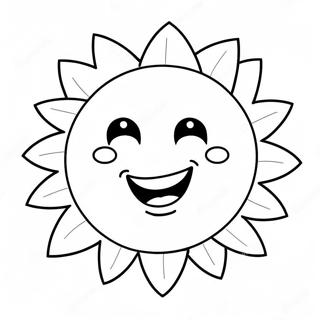 Pagina Da Colorare Del Sole Felice Con Faccia Sorridente 39328-32653