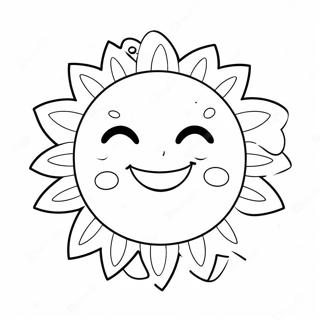 Pagina Da Colorare Del Sole Felice Con Faccia Sorridente 39328-32654