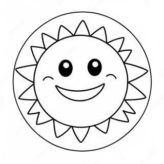 Pagina Da Colorare Del Sole Felice Con Faccia Sorridente 39328-32656