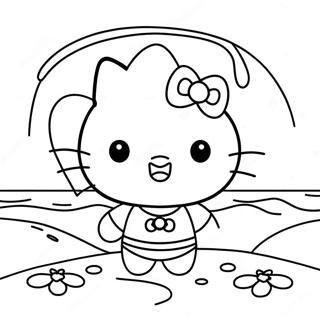 Pagina Da Colorare Di Hello Kitty Giornata In Spiaggia 39448-32742