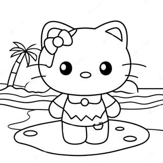 Pagina Da Colorare Di Hello Kitty Giornata In Spiaggia 39448-32743