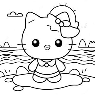 Pagina Da Colorare Di Hello Kitty Giornata In Spiaggia 39448-32744