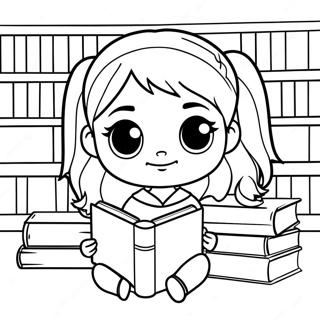 Pagina Da Colorare Di Chibi Hermione Granger Con Libri 39638-32900