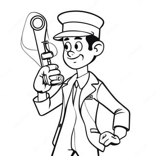 Pagina Da Colorare Di Inspector Gadget Con Il Suo Braccio Gadget 39688-32936