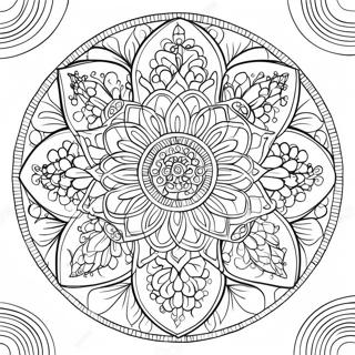 Pagina Da Colorare Di Un Mandala Di Fiori Difficile 39717-32954