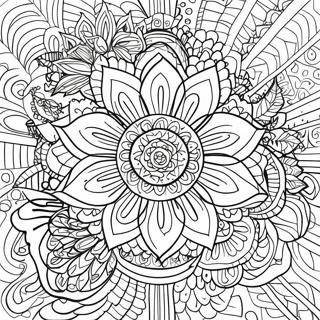 Pagina Da Colorare Di Un Mandala Di Fiori Difficile 39717-32956