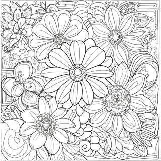 Pagina Da Colorare Di Un Bouquet Di Fiori Intricato 39718-32957