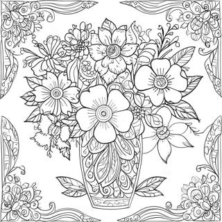 Pagina Da Colorare Di Un Bouquet Di Fiori Intricato 39718-32960