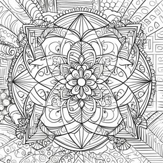 Pagina Da Colorare Di Motivi Di Geometria Sacra Intricati 39748-32980