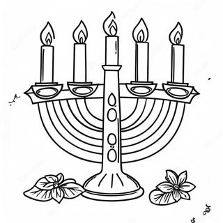 Pagina Da Colorare Della Menorah Decorativa Di Hanukkah 39998-33182