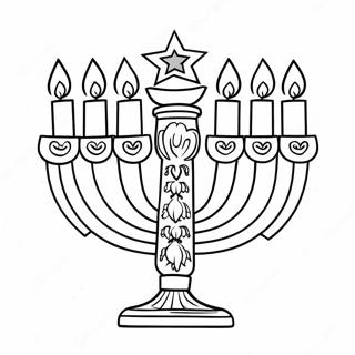 Pagina Da Colorare Della Menorah Decorativa Di Hanukkah 39998-33183