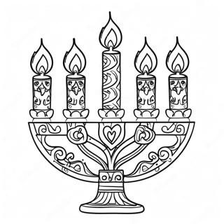 Pagina Da Colorare Della Menorah Decorativa Di Hanukkah 39998-33184