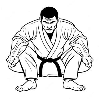 Pagina Da Colorare Combattente Di Jiu Jitsu In Azione 40108-33265