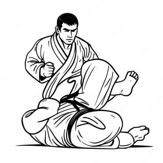 Pagina Da Colorare Combattente Di Jiu Jitsu In Azione 40108-33266