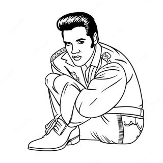 Pagina Da Colorare Di Elvis Con Le Scarpe Di Camoscio Blu 4011-3245