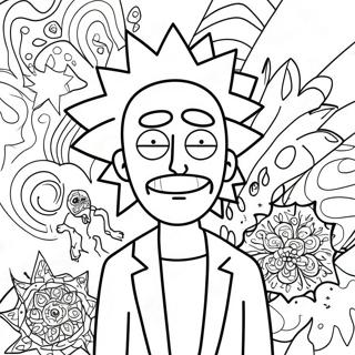 Rick Sanchez Con Motivi Psichedelici Pagina Da Colorare 40138-33298