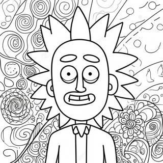 Rick Sanchez Con Motivi Psichedelici Pagina Da Colorare 40138-33299