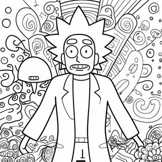 Rick Sanchez Con Motivi Psichedelici Pagina Da Colorare 40138-33300