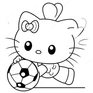 Pagina Da Colorare Di Hello Kitty Che Calcia La Palla 40348-33448