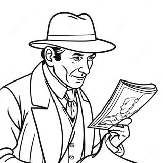 Pagina Da Colorare Di Detective Sherlock Holmes Che Risolve Un Mistero 40929-33896