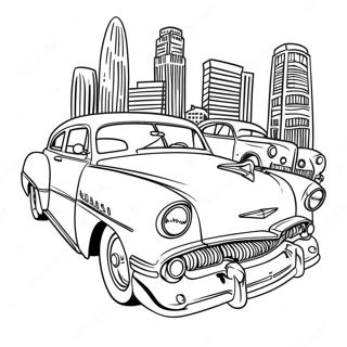 Pagina Da Colorare Di Arte Chicano Con Auto Classiche 41009-34067