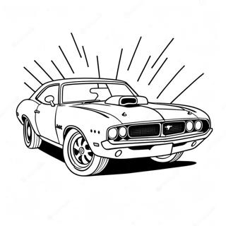 Muscle Car Classica In Azione Da Colorare 41129-34166