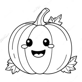 Pagina Da Colorare Carino Kawaii Zucca 41229-34236