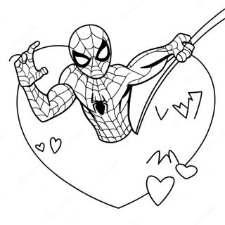 Spiderman San Valentino Pagine Da Colorare