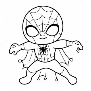 Pagina Da Colorare Di Spiderman Carino Con Cuori 41520-34454